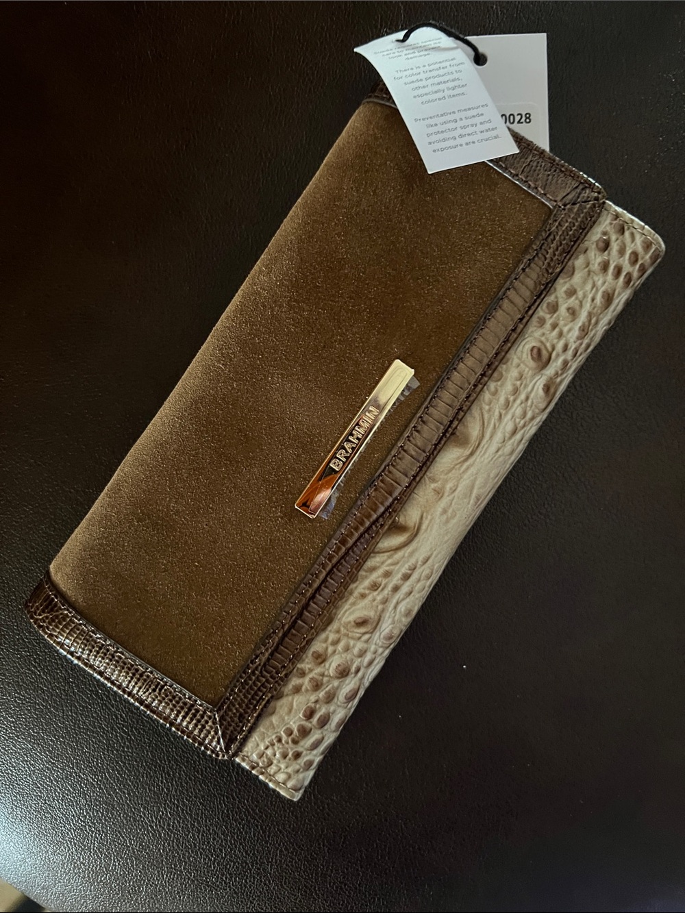 Brahmin Cordelia Taupe Ensemble leather wallet clutch